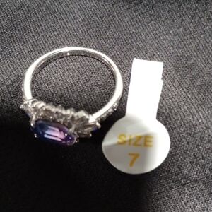 Elegant Purple and Silver Women's Ring